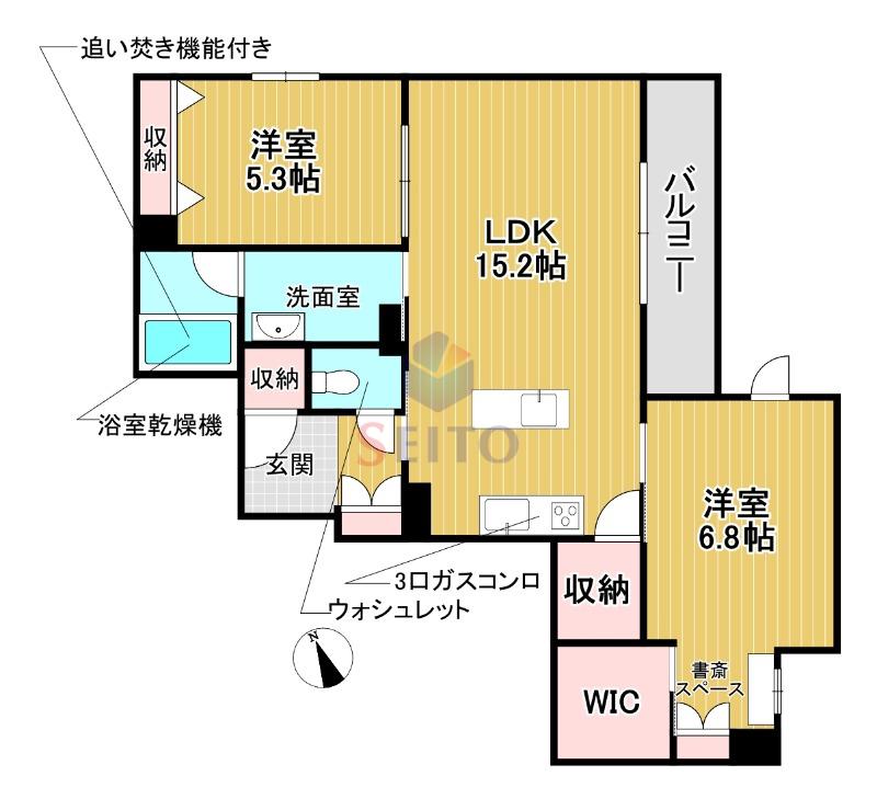 シャーメゾングランデ(2LDK/3階)の間取り写真