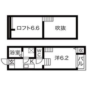 LASPERANZA神宮西(1K/2階)の間取り写真