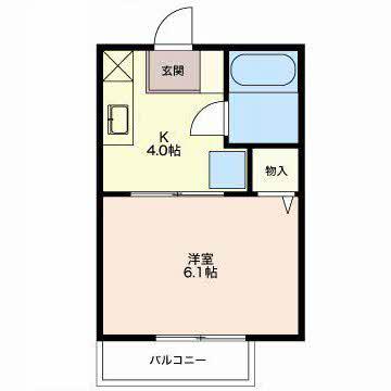 グリーンハイツ北門 A(1K/2階)の間取り写真