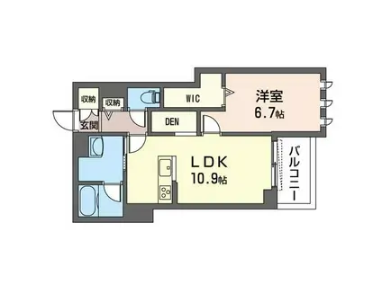 グランド リカヴェトス(1LDK/1階)の間取り写真
