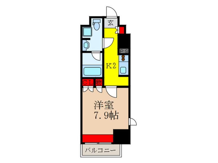 パークハビオ東中野(1K/6階)の間取り写真