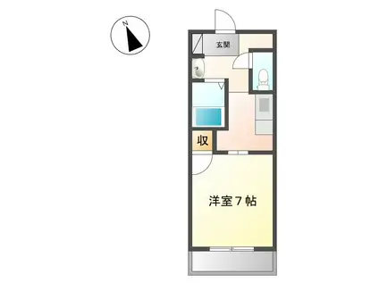 レイクルイーズ(1K/4階)の間取り写真