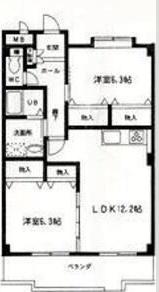 サンシャイン松河(2LDK/1階)の間取り写真