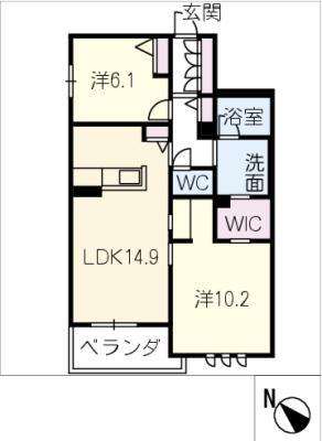 ザ リッツ大手町(2LDK/2階)の間取り写真