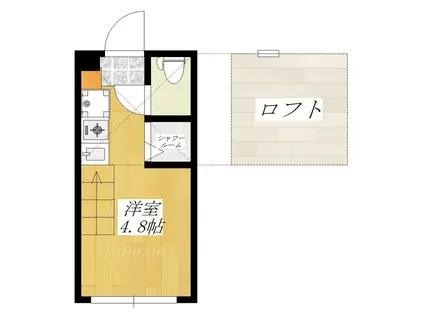 ハーモニーテラス志茂XVI(ワンルーム/1階)の間取り写真