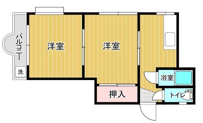 リファレンス大濠西(2K/3階)の間取り写真