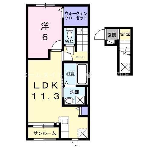 エムアンドエフ(1LDK/2階)の間取り写真