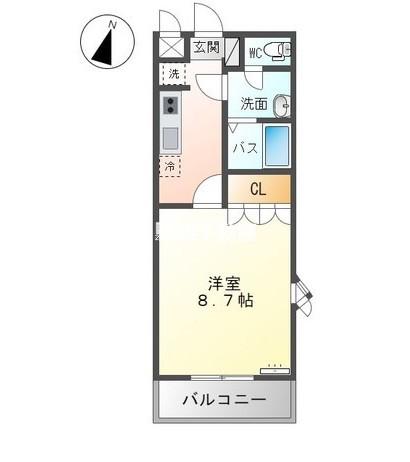 サンハイム(1K/2階)の間取り写真