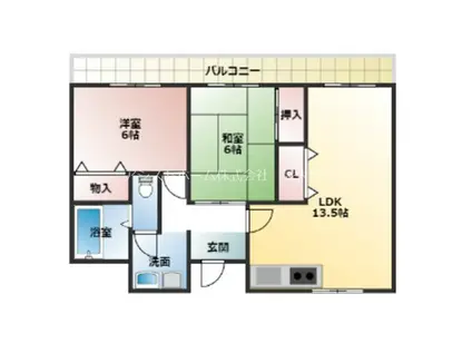 サントピア綾園(2LDK/4階)の間取り写真