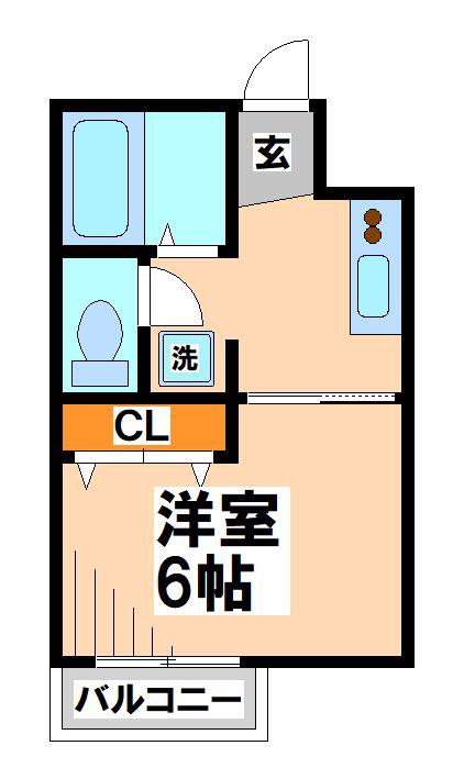 アパートメントハウスアオキ(1K/1階)の間取り写真