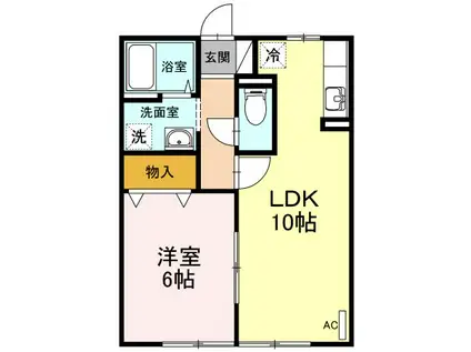 セジュールSE2秀(1LDK/1階)の間取り写真