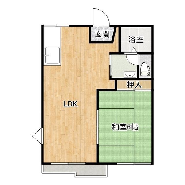 ドミール永田(1LDK/1階)の間取り写真