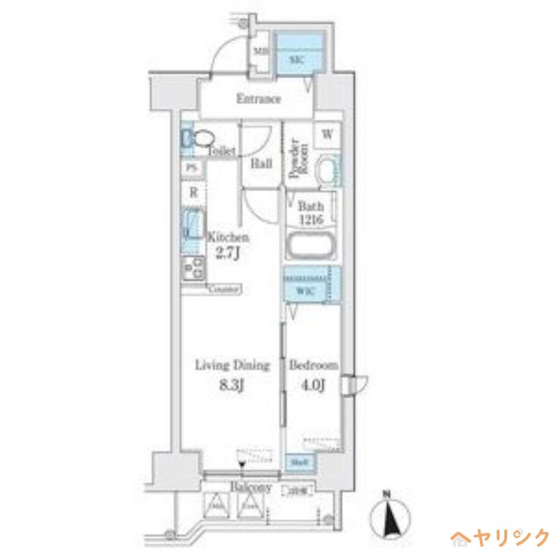 プレイズシード浄心(1LDK/1階)の間取り写真