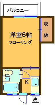 ドエル並木(1K/1階)の間取り写真