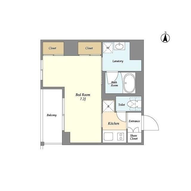 バウスフラッツ住吉(1K/2階)の間取り写真