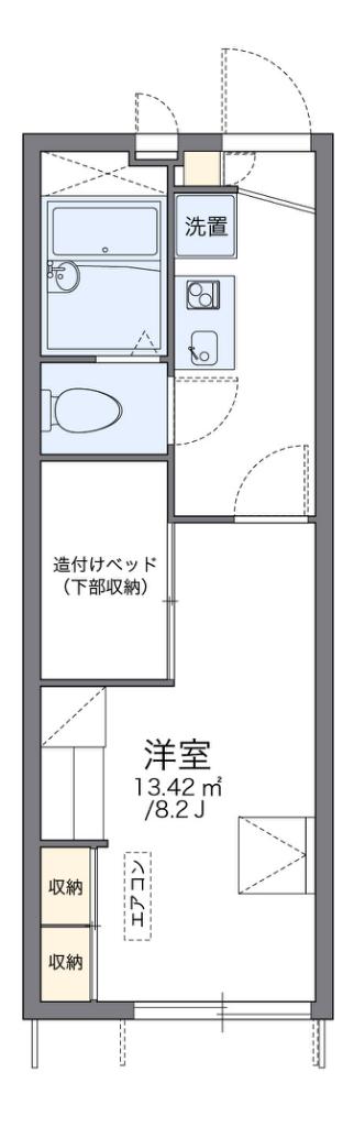 レオパレス寺嶋A(1K/1階)の間取り写真