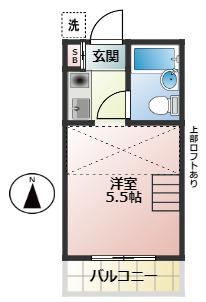 メゾン芝久保(1K/2階)の間取り写真