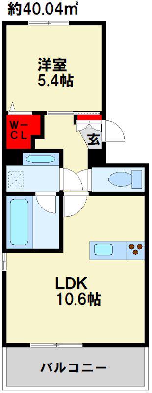 M・K・K 高峰町(1LDK/2階)の間取り写真