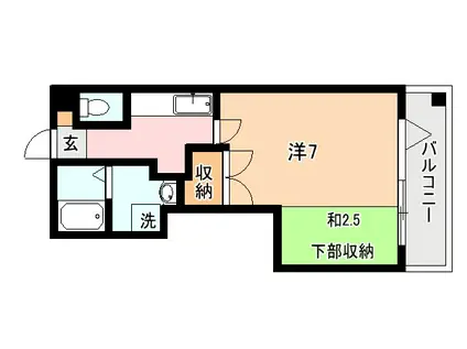 レインボー新栄(1K/4階)の間取り写真