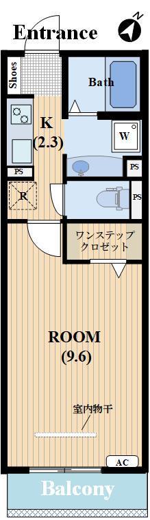 ケイハウス日吉(1K/1階)の間取り写真