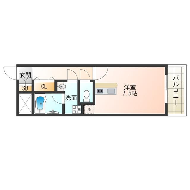明成中津ビル(ワンルーム/5階)の間取り写真