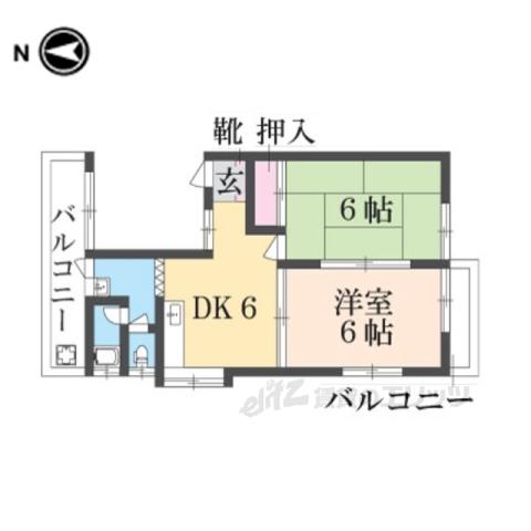 ロイヤルハイムパート8(2DK/2階)の間取り写真