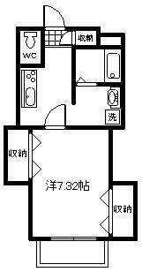 プチメゾン宇都パート2(1K/2階)の間取り写真