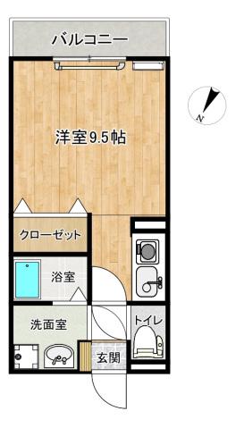サンヴェルデ白岳(ワンルーム/3階)の間取り写真