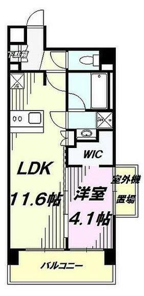 サットンアリビオ八王子(1LDK/4階)の間取り写真
