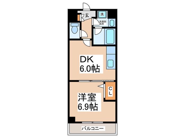 コンフォール西川(1DK/1階)の間取り写真
