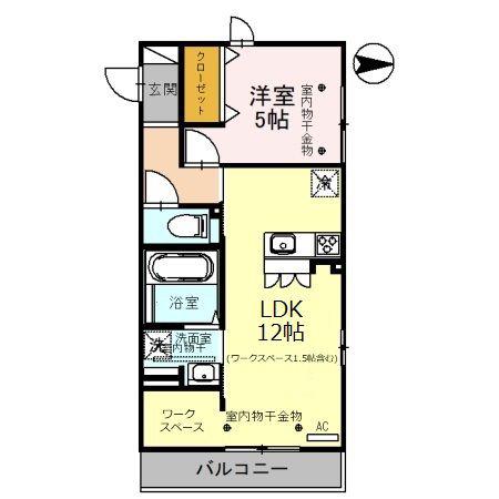 MONOLITH(1LDK/3階)の間取り写真