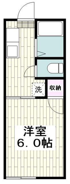 第二サフランハイツ(1K/2階)の間取り写真