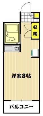 グリーンハイツ(ワンルーム/4階)の間取り写真