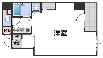 ディアコートセンバ(1K/10階)の間取り写真