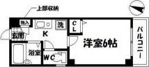 N・Kマンション(1K/2階)の間取り写真