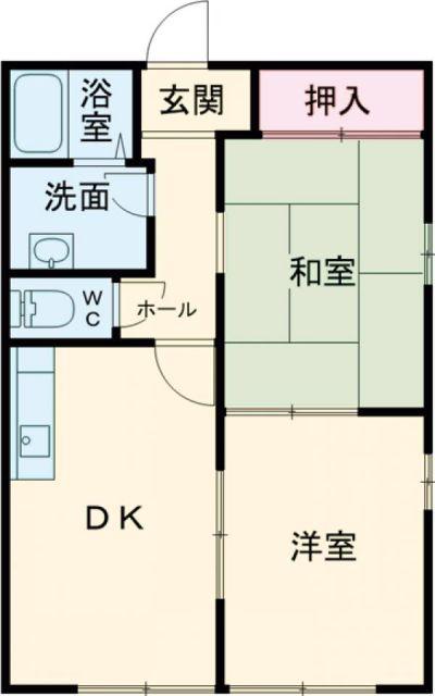 松本駅前ハイツ(2DK/2階)の間取り写真