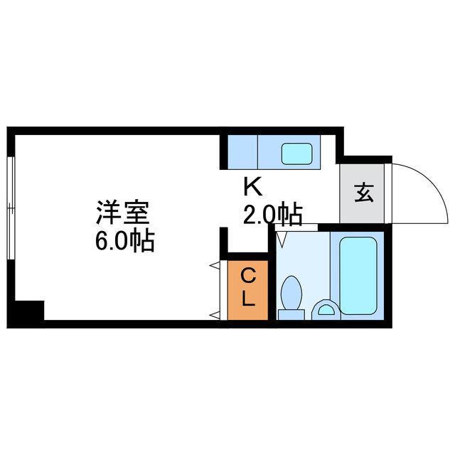 藤井ビル北14条(1K/3階)の間取り写真