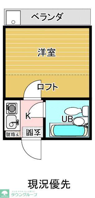 シャインハイム北千住(1K/2階)の間取り写真