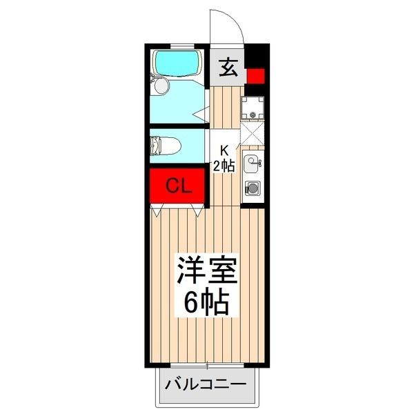 YKL FLAT(1K/2階)の間取り写真