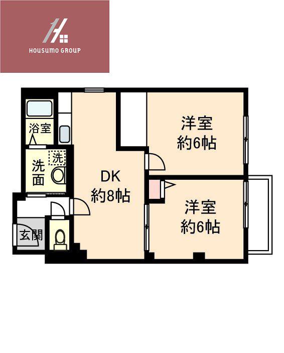 ハイムグランシャリオ(2DK/2階)の間取り写真