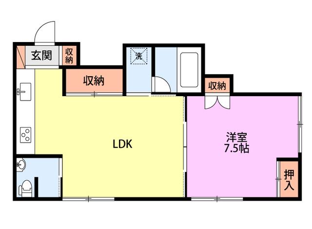 キララ トキ II(1LDK/2階)の間取り写真