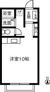 ウェルメイド(ワンルーム/1階)の間取り写真