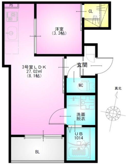 REGALEST SMART日進(1LDK/1階)の間取り写真