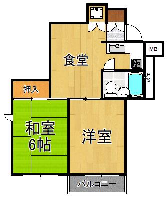 パラツィーナ立花(2DK/3階)の間取り写真
