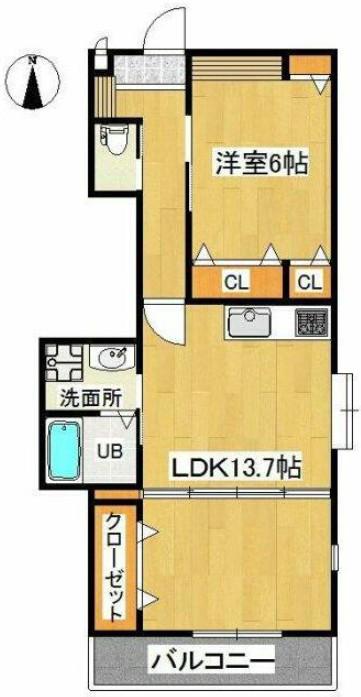 エスペランサ(1LDK/2階)の間取り写真
