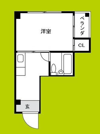 メモリアルタウンA棟(1K/3階)の間取り写真