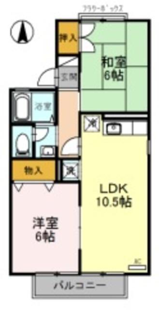 サンモール北花田(2LDK/1階)の間取り写真