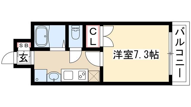 ルーチェ栄(1K/6階)の間取り写真