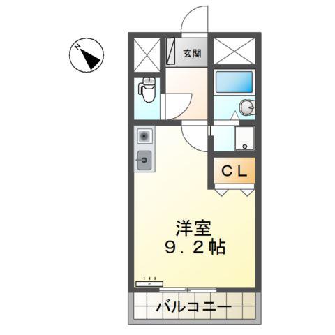ラマーレ(ワンルーム/1階)の間取り写真