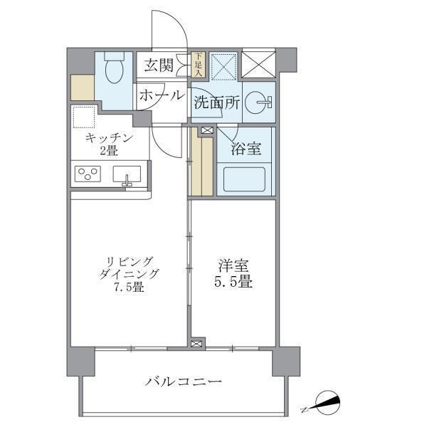 プレミアコンフォート西荻窪(1LDK/1階)の間取り写真